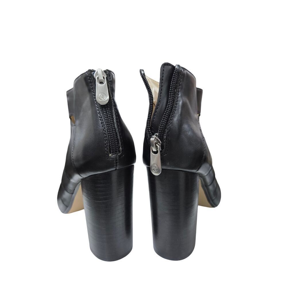 Adrienne Vittadini Black Cutout Peep-Toe Heels 9.5M Leather High Heel Dressy - Picture 9 of 12